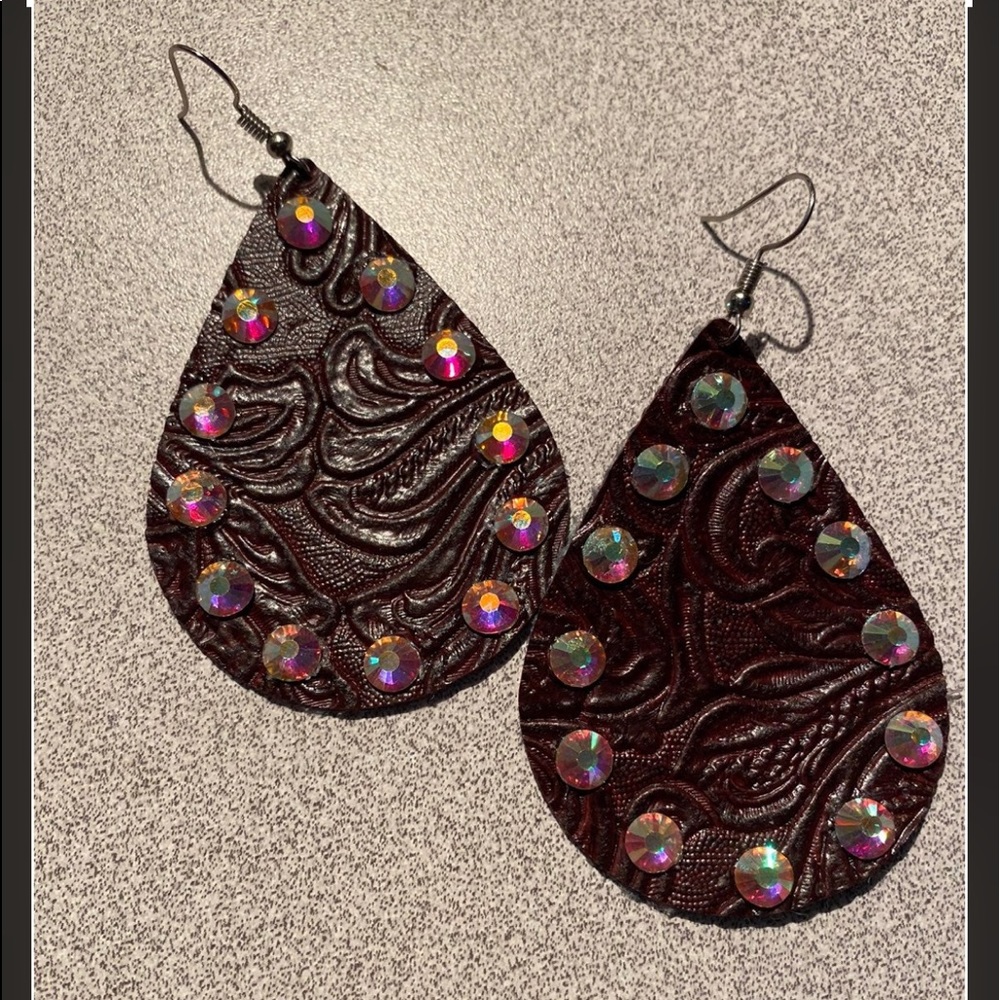 Faux leather earrings